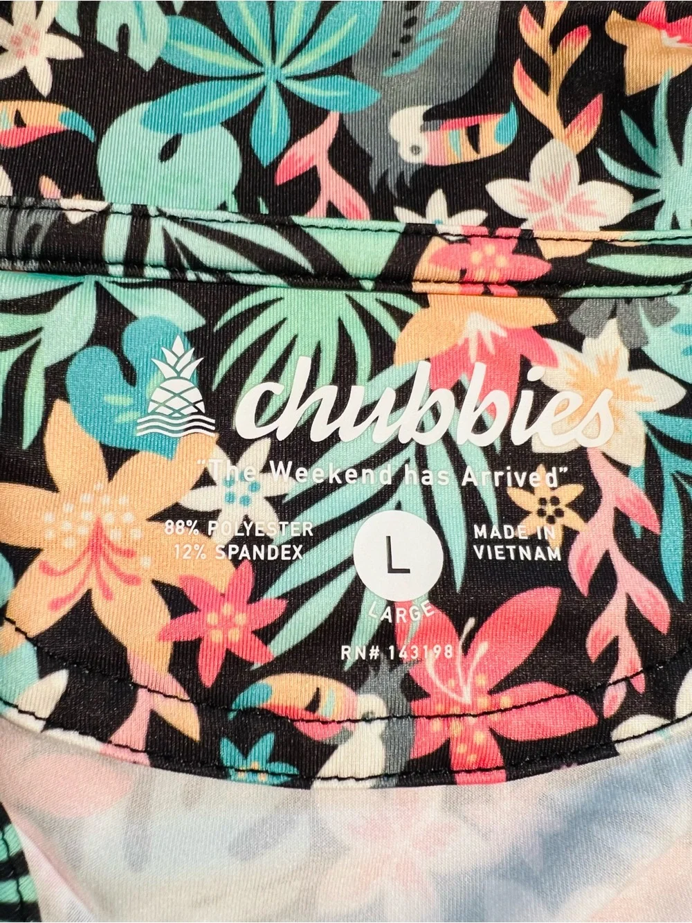 Chubbies Performance Polo Mens The Bloomerang Floral Toucan Tropical Hawaiian L